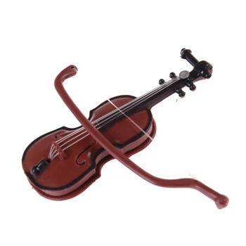 1BUC Muzica Instrument DIY 1/12 Papusi Casa din Lemn de Vioară cu Caz Suport din Plastic Mini Vioara Păpuși Meserii