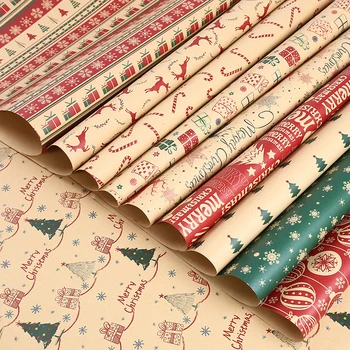 50*70cm Ambalaj Cadou de Crăciun Artizanat Rola de Hârtie DIY Hârtie de Cadou de Anul Nou Favoruri de Partid Prezenți Decor Hârtie de Ambalaj