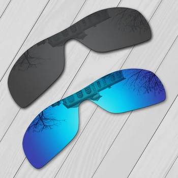 E. O. S 2 Bucati Black & Blue Ice Polarizat Lentile de Înlocuire pentru Oakley Batwolf OO9101 ochelari de Soare