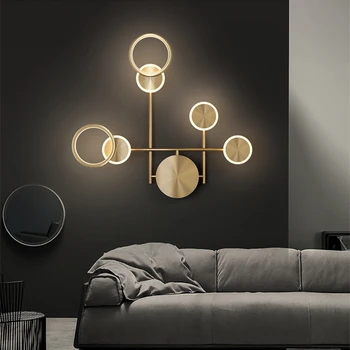 Modern De Aur/Negru Living Fundal Lumini De Perete Nordic Lampă De Perete Dormitor Lampă De Noptieră Artă Creativă De Lux Lumina Culoar De Lumină