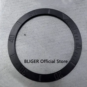 BLIGER Panta 38mm*30.6 mm Periat Negru Bezel Ceramica Introduce potrivesc 40mm Automat Ceas Barbati Ceas