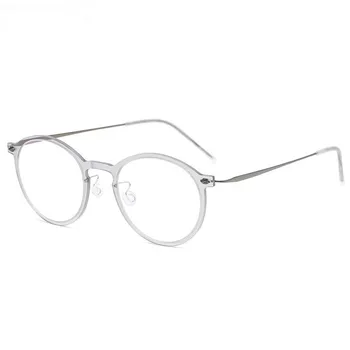 Danemarca Brand Retro Ochelari rotunzi Cadru Bărbați Fără Șurub Ultralight Miopie baza de Prescriptie medicala Optica Titan Eyeglasses6541 Cutie de original