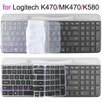 K580 Capac Tastatură pentru Logitech K580 K470 MK470 pentru Logi Set Silicon Transparent Protector Piele Caz cu Film Subțire Accesorii