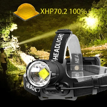 Noi XHP70.2 Led-uri puternice Far Impermeabil USB Reîncărcabilă Zoom Alb Galben Faruri de Vânătoare, camping lanterna utilizarea 18650