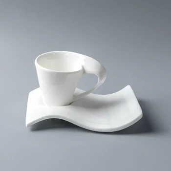Cele mai noi Design-80ml Val Bone China Cafea Ceasca Si Farfurie Set Alb de Lux Turkish Cafe Cana de cafea cu Lapte Cappuccino ESPRESSO Ceașcă de ceai