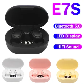 TWS E7S Fone Căști fără Fir, Căști Bluetooth cu Cască cu Microfon HiFi Sport Anulare a Zgomotului Mini Pavilioane Pentru Xiaomi Redmi