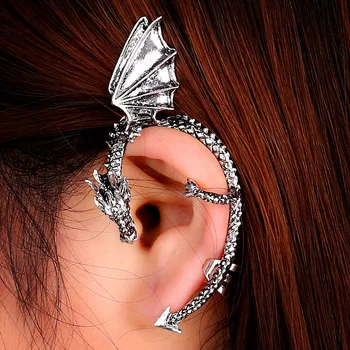 Personalitate Gotic Wing Dragon Cercei Ear Cuff Pentru Femei De Argint Culoare Negru De Bronz Punk Clip Pe Cercei