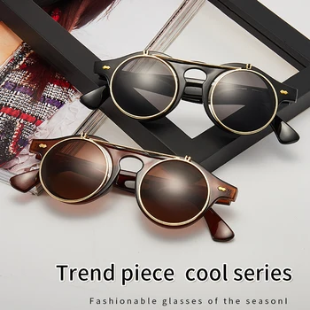 CLARA VIDA rotund stil de moda ultralight dublu flip lectură ochelari de soare cu caz +1.0 +1.5 +2.0 A+4.0