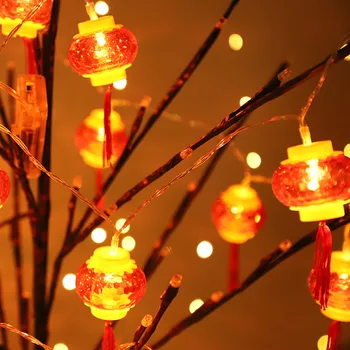 Lanterna roșie Chineză Nod LED Șir de Lumini de Crăciun Baterii Decoratiuni de Nunta de Anul Nou Chinezesc Decor 3 m 20 Lumini
