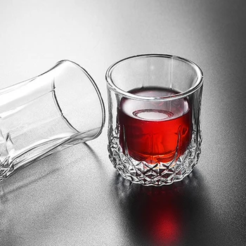 Dublu pahar de whisky Pahare de 200 ml cu Perete Dublu Whisky Bar Pahare de Vin de Sticlă Cupa de Cristal pahar de Vodcă Pahar de Vin Cadou de Afaceri