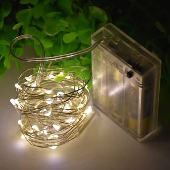 LED lumini Șir 2m Sârmă de Argint Ghirlanda Acasă de Crăciun Petrecere de Nunta de Decorare Alimentat de 3V Baterie USB Zână lumina