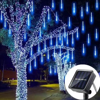 Solar LED de Meteoriți Ploaie Lumina Impermeabil în aer liber Lumini Ghirlanda Strada Ghirlanda de Crăciun de Decorare Nunta 8 Tuburi de 30cm