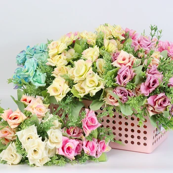 Flori artificiale 30cm Gradient Crescut Buchet de Toamna Baie de Hotel Vaza de Flori Aranjament Decor de ziua Recunostintei Fermă Decor