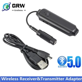 GRWIBEOU Bluetooth 5.0 Adaptor Audio Wireless 2-In-1 Audio Receptor și Transmițător Modul Dual Portabil Dublu 3.5 mm End Adaptor