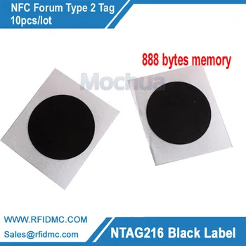 NTAG216 Eticheta de Culoare Neagra tag NFC cu auto-adeziv 888 bytes de memorie-10buc/lot