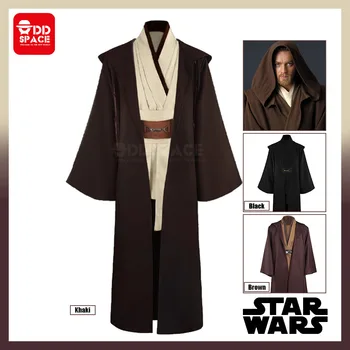 Obi Wan Kenobi cosplay Star Wars cosplay costum de Jedi Consiliului Kenobi cavaleri Jedi Negru Maro Mantie cu Palarie Petrecere de Halloween