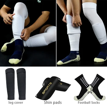 Adult de fotbal de tineret echipamente picior de acoperire de fotbal șosete shin Shin tampoane de sport profesionale, echipamente de protecție calcetines hombre