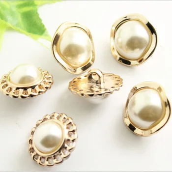 10 Buc/Set Metal Aur Perla Butoane, DIY,Utilizate Pentru Îmbrăcăminte, Accesorii, Potrivite Pentru Cusut Și de decorare de îmbrăcăminte