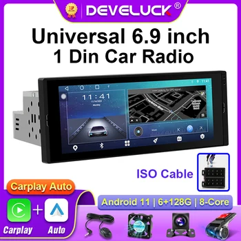 1 Din Radio Auto Android 10 Universal 7 Inch Touch Multimedia Video Player Stereo de Navigare GPS RDS Bluetooth Carplay ecran IPS