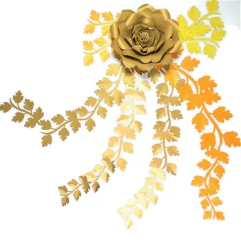 DIY Artificiale Frunze de Aur Fleurs Artificielles Fondul Uriaș de Hârtie Frunze Petrecere de Nunta Decor Copil de Dus Art Decor Camera de Viță de vie
