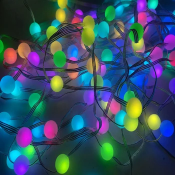 Bluetooth Inteligent App Glob Lumini de Basm An Nou plin de culoare Ghirlandă cu LED-uri Impermeabil LED-uri RGB Șir de Feston Decorare Pom de Crăciun