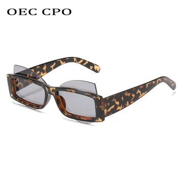 OEC CPO Unic Punk Pătrat ochelari de Soare Femei Vintage Neregulate Lentile ochelari de Soare Barbati Retro Leopard Nuante UV400 Ochelari de Steampunk