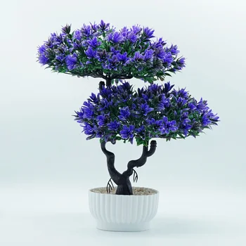 31cmLong Simulare de Plante Violet de bun augur Nor de Pin,Decor Acasă,în aer liber, Grădină Layout,Birou Scena Verde Ghiveci Ornamente