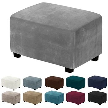 11 Culori Solide Catifea Otoman Huse Dreptunghi Suport Pentru Picioare Canapea Huse Stretch Dimensiune Mai Mare Dormitor Proteja Capacul