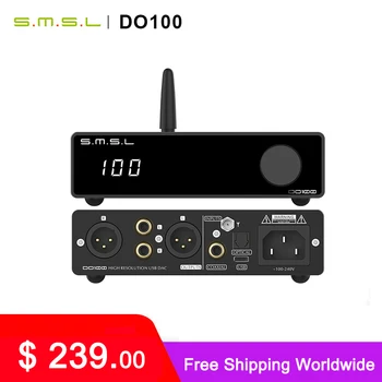 SMSL DO100 Hi-Res Audio DAC ES9038Q2Mx2 Bluetooth 5.0 DSD512 pe 32 de biți 768KHZ OPA1612x4 Echilibrat de ieșire decodor cu control de la distanță