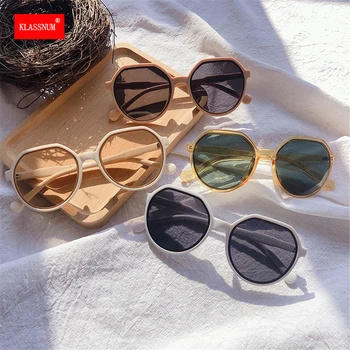 1 buc unisex ochelari de soare rotund femei clasic de epocă produse trend Leopard cerc transparent ochelari Design Simplu, Ochelari de Soare