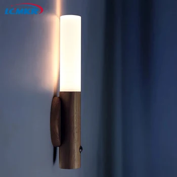 Smart Corpul Uman Senzor Lumini de Noapte Wireless USB de Încărcare Lampă de Perete pentru Dormitor Scara Detașabil Magnetic Decor Acasă