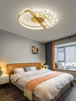 Nordic Moderne LED Lumini Plafon 32W 40W Simplu Semicerc Art Pene Acrilice Lampă Pentru Camera de zi Dormitor Decor AC85-265V Aur