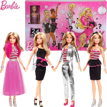 Jocuri Barbie originale Advent Calendar de Moda Papusa Printesa Elegant Dress Up Haine Accesorii de Jucarie pentru Copii Cadou de Ziua GFF61