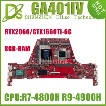KEFU GA401IV Laptop Placa de baza Pentru ROG Zephyrus G14 GA401I GA401II Placa de baza R7-4800H R9-4900H GTX1650TI GTX1660TI RTX2060 8GB