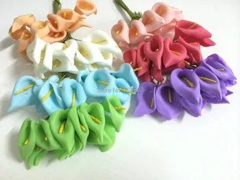 2014 NEW2.5CMX144PCS/ sac 7different culori Dud Calla Lily Hârtie Buchet de Flori/Scrapbooking Flori flori simulare PE