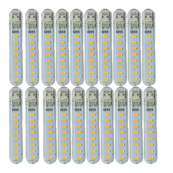 20buc/Set LED Lumina de Noapte Mufă USB Mini-Carte de Lumini Decor Dormitor Lumină Portabile de Lectură Lămpi de Birou pentru Tastatura Laptop Iluminat