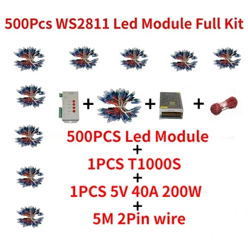 500pcs DC 5V 12mm WS2811 IC Plin de Culoare Pixel Modul LED Lumina de Intrare IP68 rezistent la apa de culoare RGB Digital cu LED-uri Pixel Lumina Kit Complet