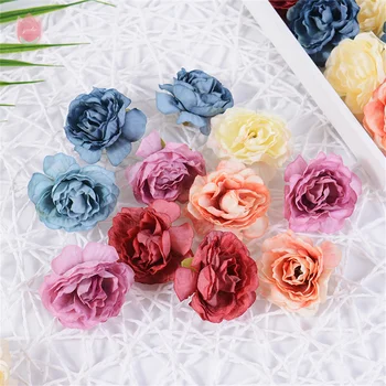 10buc Petale de Trandafir Artificiale Triunghiular Cap de Floare de Mătase Fals Pentru Nuntă Decorațiuni Diy Coroană de flori Florale de Fildeș Perete Deco Craft