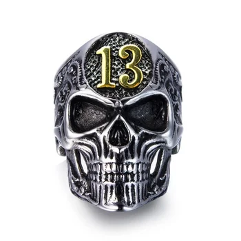 Noul Retro Numărul 13 Model Craniu Forma de Inel Inel Barbati Moda de Metal Inel de Craniu Accesorii Petrecere Bijuterii