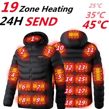 2022 NOI 19 Zone Încălzite Sacou Jachete Barbati USB Încălzire Electrică Vesta Pentru Bărbați de Iarnă în aer liber Cald Strat Termic Hanorac Jacheta
