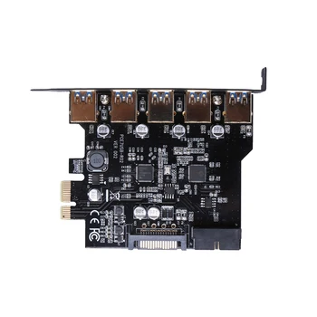 Super Viteza PCI-E USB 3.0 19 Pini 5 Port PCI Express Card de Expansiune Adaptor SATA 15Pin Conector cu CD cu drivere pentru Desktop