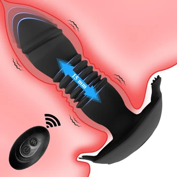 Telescopic Vibratoare, Butt Plug Anal Vibrator Wireless de la Distanță Fund Jucarii Sexuale pentru Femei Anal Dildo Prostata Masaj Bărbați Buttplug