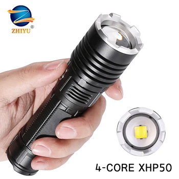 În 2020, Noua Lanterna Led-uri de Înaltă Calitate XHP50 Tactice de Vânătoare Lanterna de Tip c Usb Reincarcabila cu Zoom Lanterna Utilizarea 18650 Baterie AAA