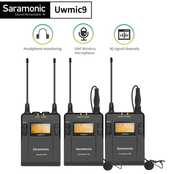 Saramonic UHF Wireless Lavaliera Microfon Sistem Uwmic9 Kit1/kit2 Pentru Difuzare Video Interviu cu aparat Foto DSLR Sony camera Video
