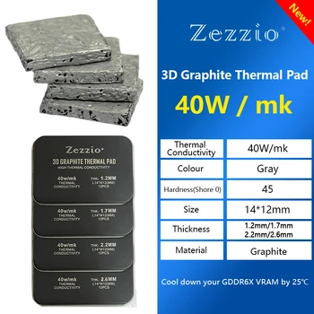 Zezzio 40W/m.k 3D Grafit Pad Termic RTX3090/3080 placa Grafica de Răcire Pad IC Răcire GDDR 6X VRAM de Înaltă Performanță de Răcire