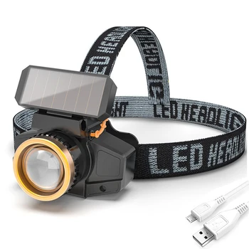 XPE LED Lanterna Senzor Faruri Solare USB Reîncărcabilă Lumina Cap în aer liber Camping Lampă de Cap Torta Lumina de Lucru
