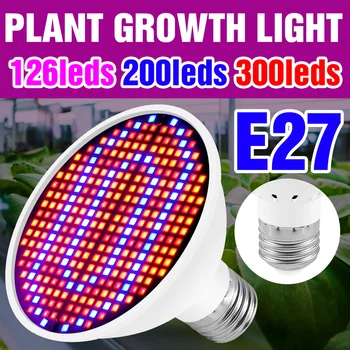 GU10 LED 220V Planta Lumina E14 Crească Bec Led E27 Fitolamp MR16 Fito Lampa 48 60 80 126 200LEDs Spectru Complet de Interior pentru a Crește Cutie