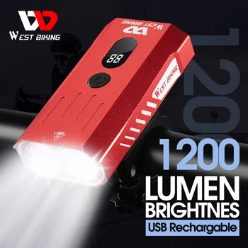 VEST BIKING 1200 Lumen Impermeabil Biciclete Lumina USB Reîncărcabilă Lanterna MTB Biciclete Rutier Faruri LED Ciclism Lampă Spate