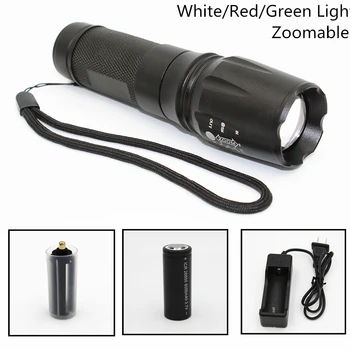 Tactic Lanterna LED-uri 1000LM XML T6 Q5 R5 Zoomable 5 Moduri de Aluminiu 878 Utilizarea Lanternă AAA/18650/26650 Alb/Rosu/Verde