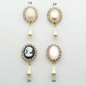 10buc/set 20*48mm Aur Stras Butoane Perle pentru Buchet de Mireasa Cercei broșe Metalice meserii DIY Accesorii Bijuterii